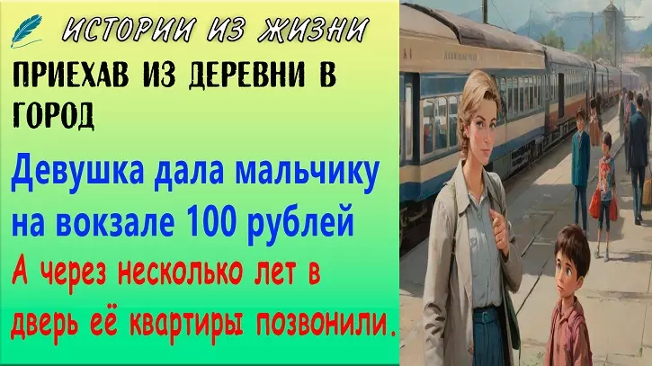 Девушка дала мальчику на вокзале 100 рублей,